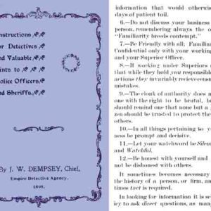 Instructions for Private Detectives 1898