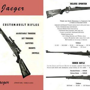 Jaeger Custom Built Rifles 1949 Gun Catalog