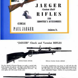 Jaeger Custom Built Rifles and Accessories 1954 Circa Catalog Jenkintown, PA