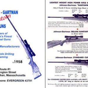 Johnson-Gartman Custom Guns 1958 Circa Catalog