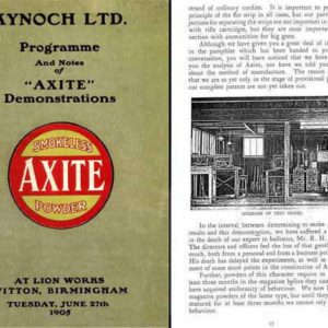 Kynoch 1905 New Smokeless Axite Gun Powder Catalog
