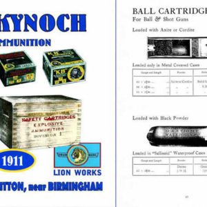 Kynoch 1911 Ammunition/Lion Works Catalog