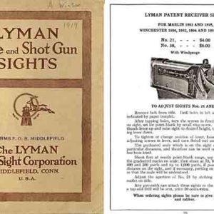 Lyman 1919 Gun Sights Catalog