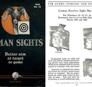 Lyman 1923 No 12 Gun Sight Catalog