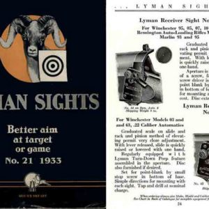 Lyman 1933 Gun Sights Catalog #21