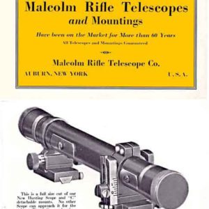 Malcolm Rifle Telescopes and Mountings 1936 Catalog