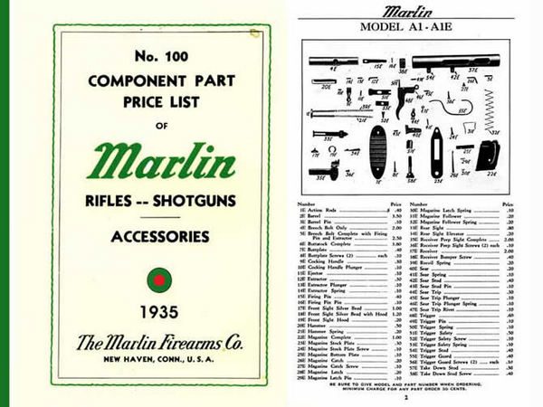 Marlin 1935 Rifles and Shotguns - Component Parts Catalog - GB - Books ...