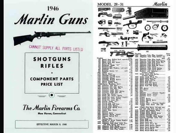 Marlin 1946 Rifles and Shotguns - Component Parts Catalog - GB-img-0