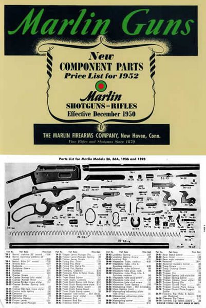Marlin 1952 Rifles and Shotguns - Component Parts Catalog - GB-img-0