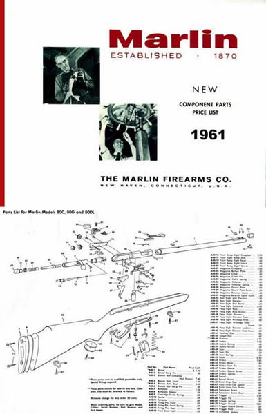 Marlin 1961 Component Parts Gun Catalog - GB-img-0