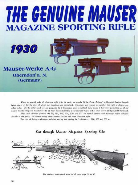 Mauser 1930 Sporting Magazine Rifles and Pistols Catalog & Manual - GB-img-0