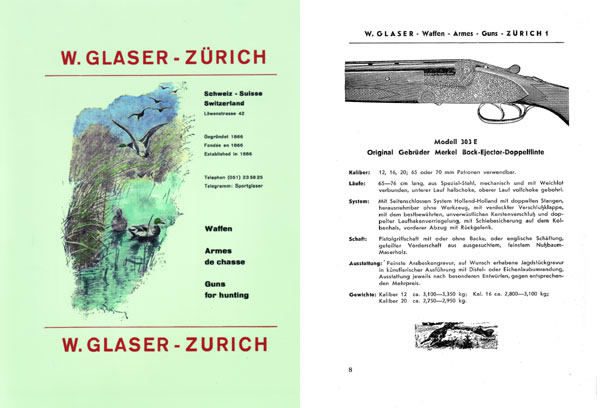 Merkel 1956  Guns for Hunting W. Glaser Catalog - GB-img-0