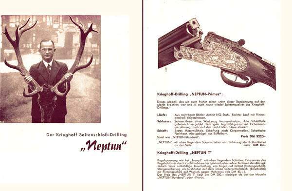 Krieghoff Seitenschloss-Drilling Neptun-Suhl,1935 Gun Catalog - GB-img-0