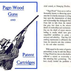 Page-Wood Guns & Ammunition (UK) 1927 Circa