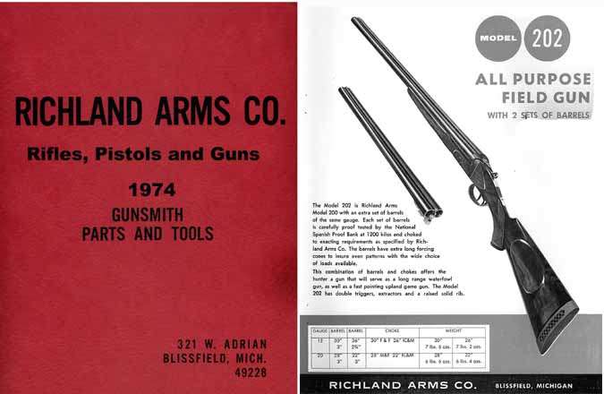 Richland Arms (Blissfield, MI) 1974 Gun Catalog - GB-img-0
