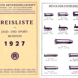 Roth Ammunition (Austria) 1927 Catalog