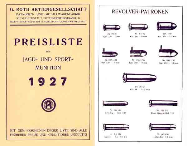 Roth Ammunition (Austria) 1927 Catalog - GB-img-0