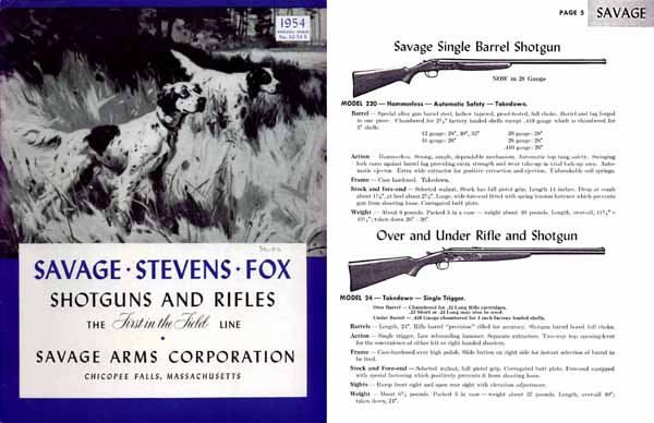 Savage 1954, Stevens, Fox Gun Catalog - GB-img-0