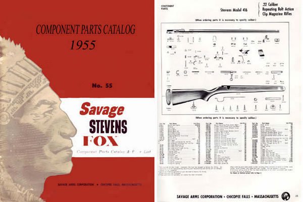 Savage 1955 Stevens Fox Component Parts Catalog - GB-img-0