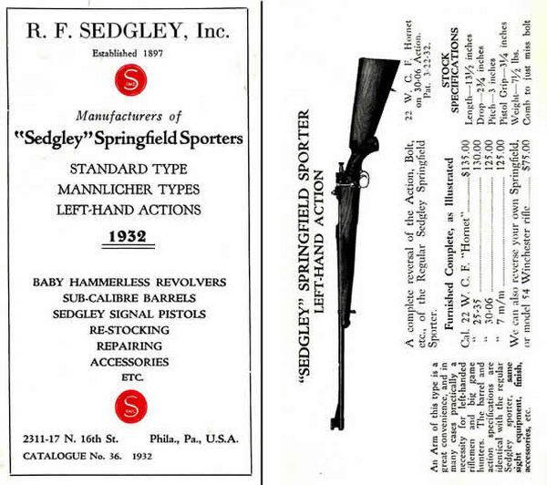 Sedgley 1932 Custom Guns Handbook and Gun Catalog #36 - GB-img-0