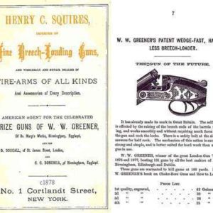 Henry C. Squires (Breech Loading Guns) 1878 Circa Gun Catalog (NY)