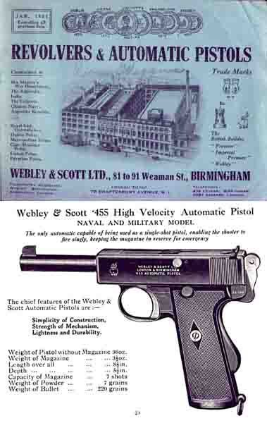 Webley & Scott 1921 Revolvers & Pistols Catalog - GB-img-0