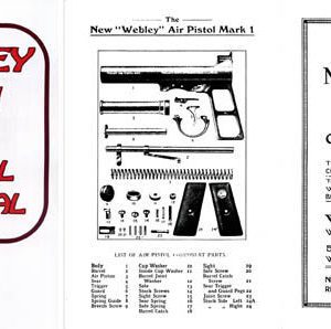 Webley & Scott 1920's Circa Mark I Air Pistol Manual