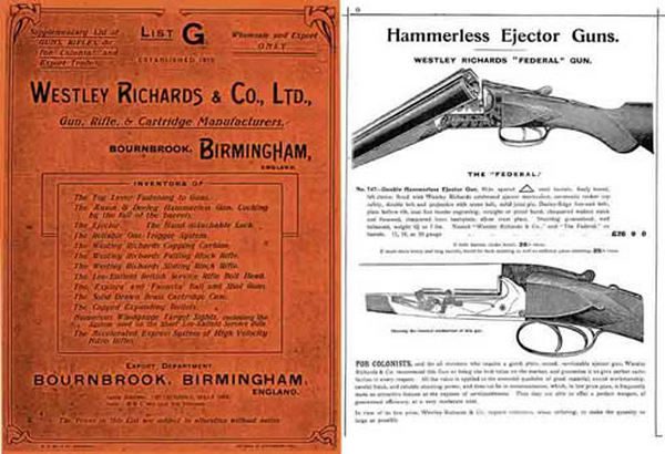 Westley Richards & Co. 1912 Export List G Gun Catalog - GB-img-0