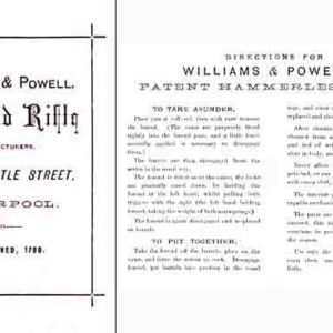 Williams & Powell Shotgun and Rifle Manual 1890 Circa (UK)