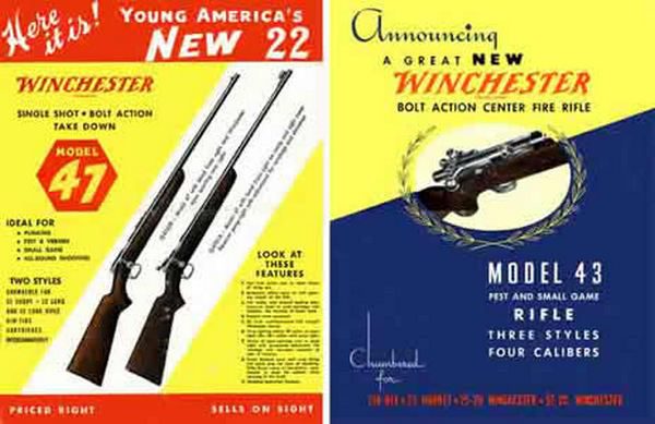 Winchester 1949  Models 43 & 47 Announcement Flyers - GB-img-0