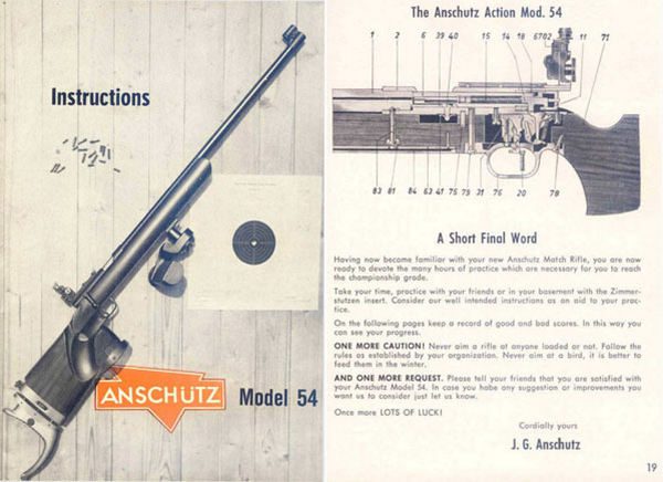 Anschutz Model 54 Match Instruction Manual c1963 - GB-img-0