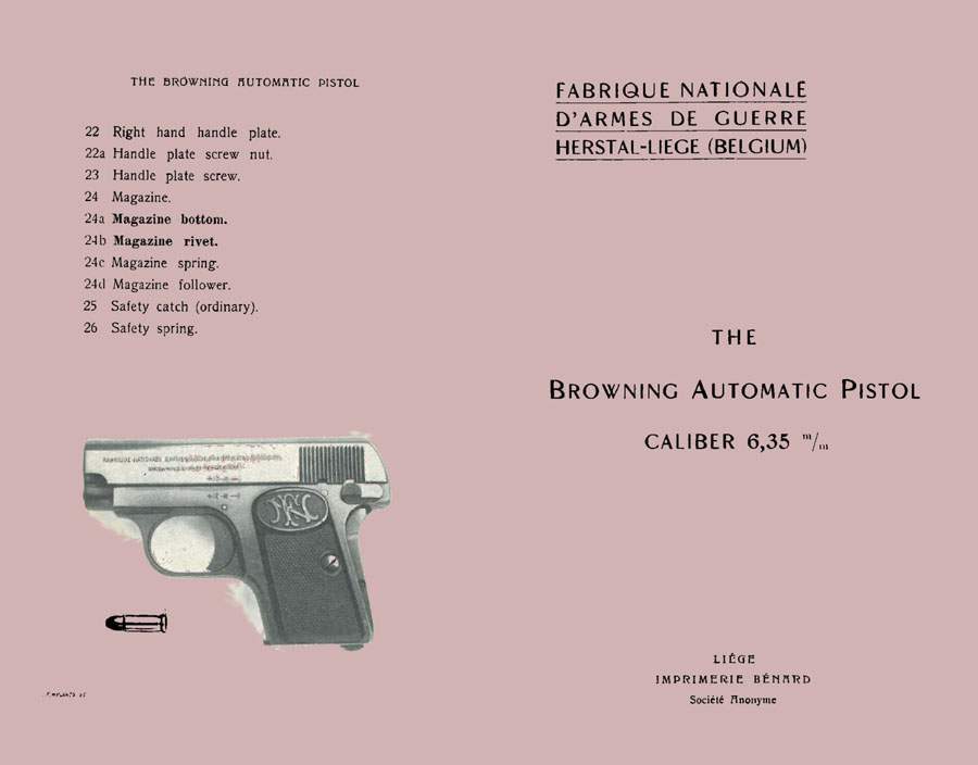 Browning 1920 ()- Baby FN Auto Pistol 6.35 Manual - GB-img-0