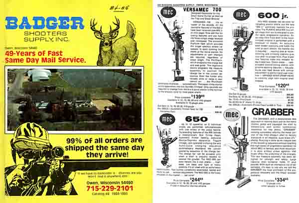 Badger Shooter's Supply, Inc 1984-85 Catalog- Owen WI - GB-img-0