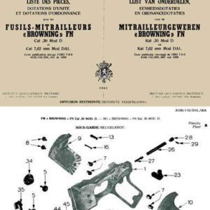 Browning 1961 Automatic Rifle BAR FN-D Parts- French & Dutch- Manual
