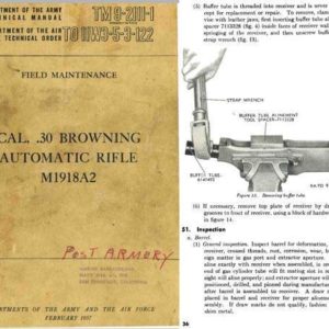 Browning 1957 Automatic Rifle M1918A2 Field Maintenance Manual TM9-2111-1
