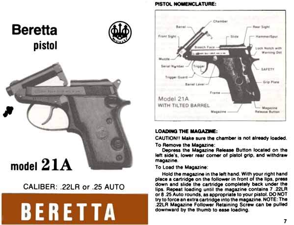 Beretta M21A Pistol Manual - GB-img-0