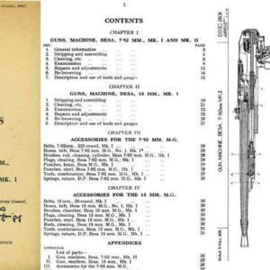 Besa Machine Gun 1931-41 Instructions for Armorers 8mm & 15mm -Manual