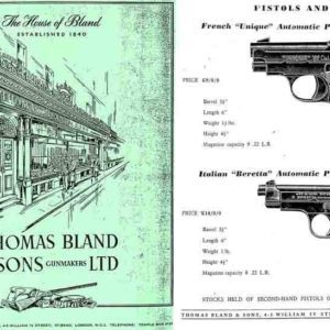 Thomas Bland & Sons c. 1965 Gun Catalog (London)