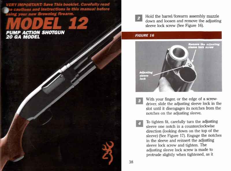 Browning 1990 () Model 12 Pump Shotgun 20 GA Manual - GB-img-0