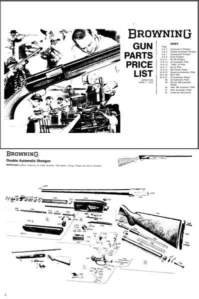 Browning 1972 Gun Parts List - GB-img-0