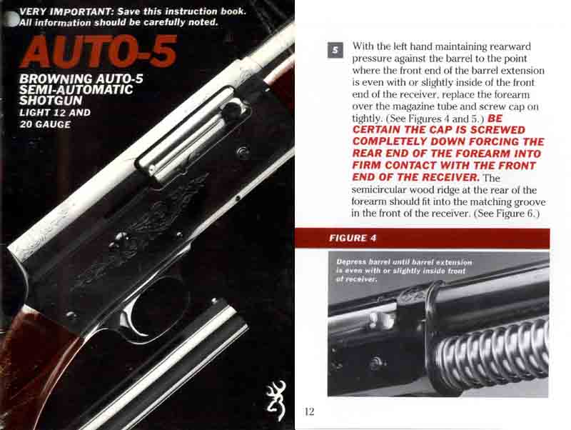 Browning 1984 () Auto-5 Semi Auto Shotgun Manual - GB-img-0