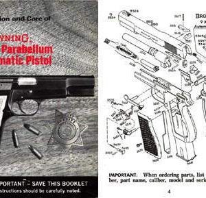 Browning 1970 (circa) 9mm Parabellum Automatic Pistol Manual