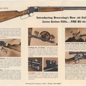 Browning 1969 (circa) BL-22 Rifle Announcement Flyer