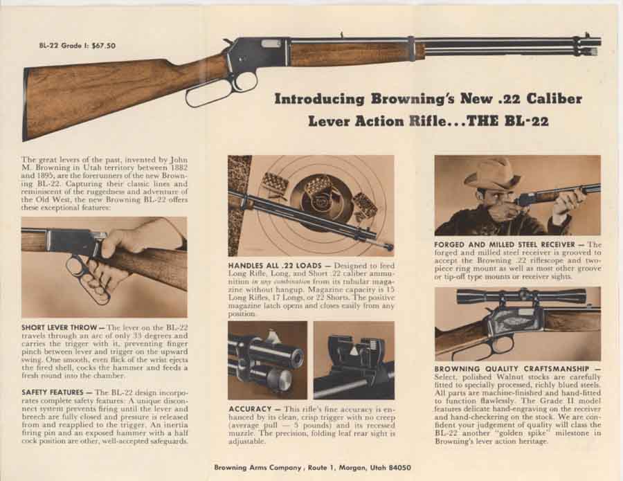 Browning 1969 () BL-22 Rifle Announcement Flyer - GB-img-0