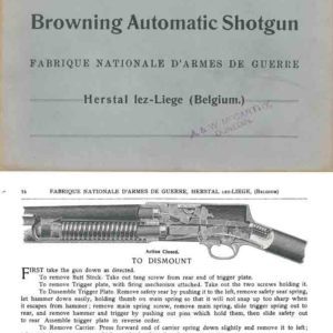 Browning 1903 (circa) FN Automatic Shotguns Manual-Catalog