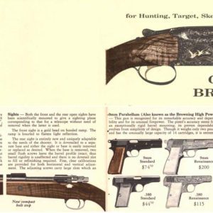 Browning 1963 (circa) Pistols, Rifles Shotguns Pocket Catalog