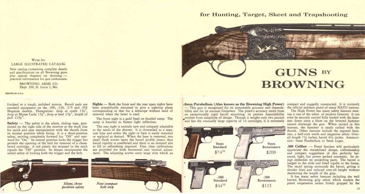 Browning 1963 () Pistols, Rifles Shotguns Pocket Catalog - GB-img-0