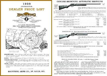 Browning 1938 Dealer Price List and Catalog - GB-img-0
