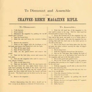 Springfield 1882 Model Chaffee Reese Bolt Action Magazine Rifle- Manual