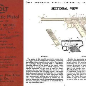 Colt 1921 Automatic .22 Target Pistol Manual